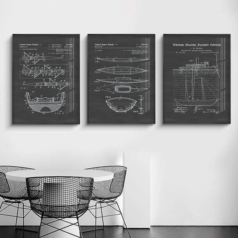 Star Map Poster - Einfache schwarz-weiß-graue amerikanische Industrie-Stil Retro nostalgische