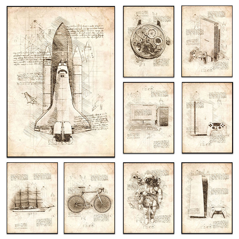 Vintage Abstrakte Da Vinci Ins – Star Map Poster Bewertung und Preis